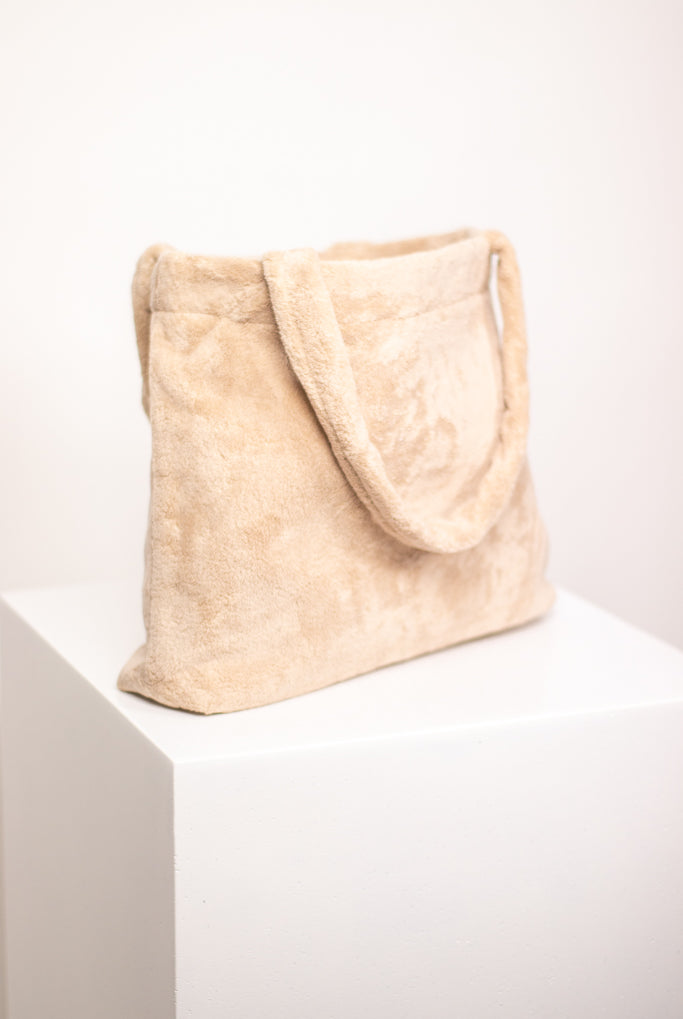 badstof shopper tas zacht beige
