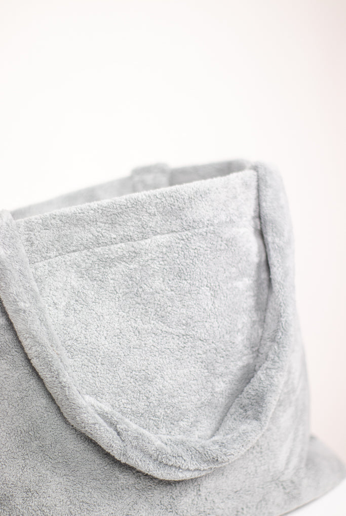 badstof shopper tas zacht grijs