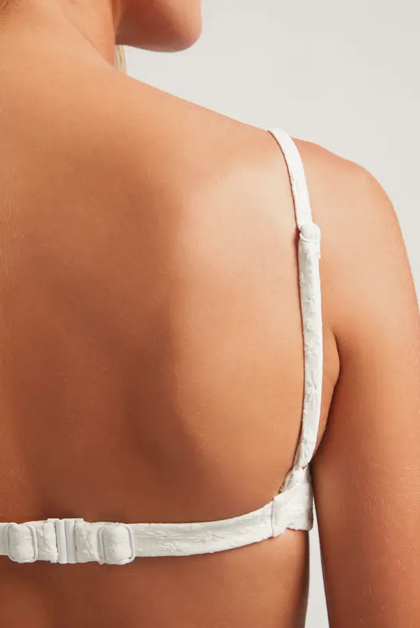 bandeau bikinitop kant crème met bandjes