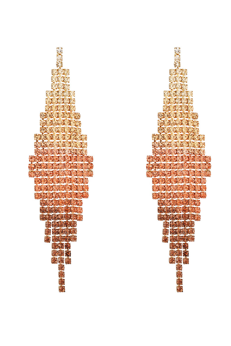 stainless steel oorbellen goud ruitvormig met diamantjes