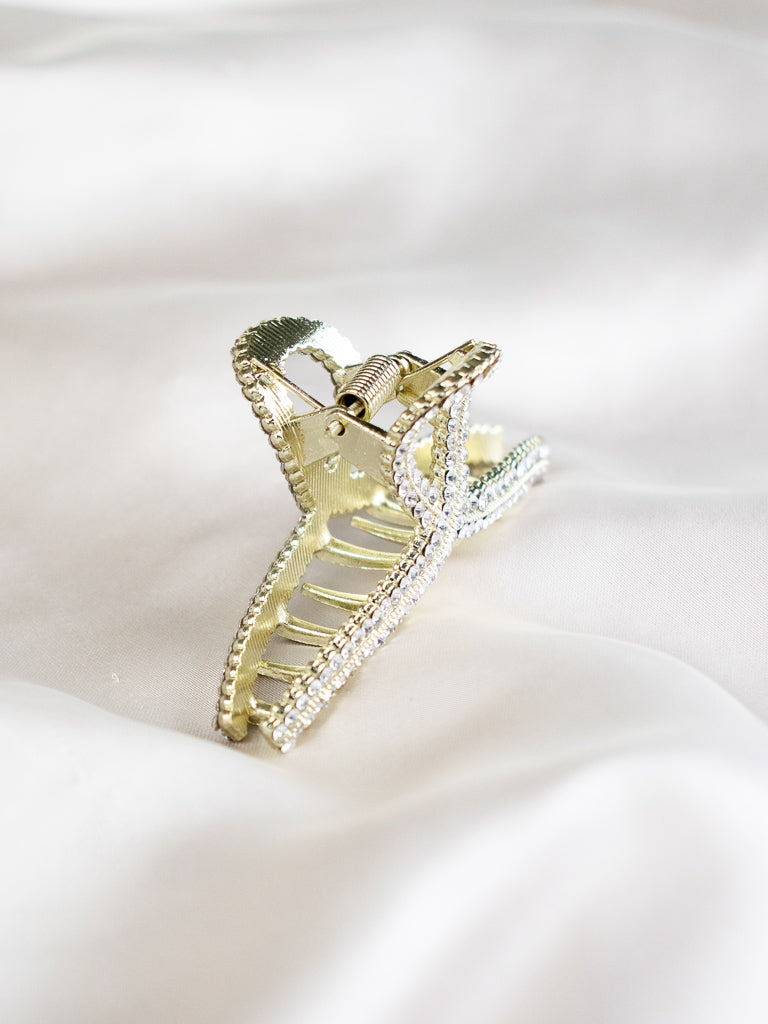 haarclip goud met diamantjes