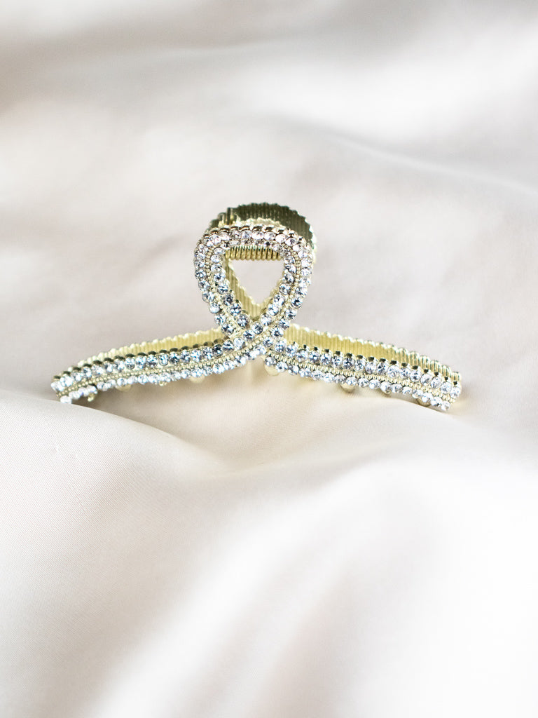 haarclip goud met diamantjes