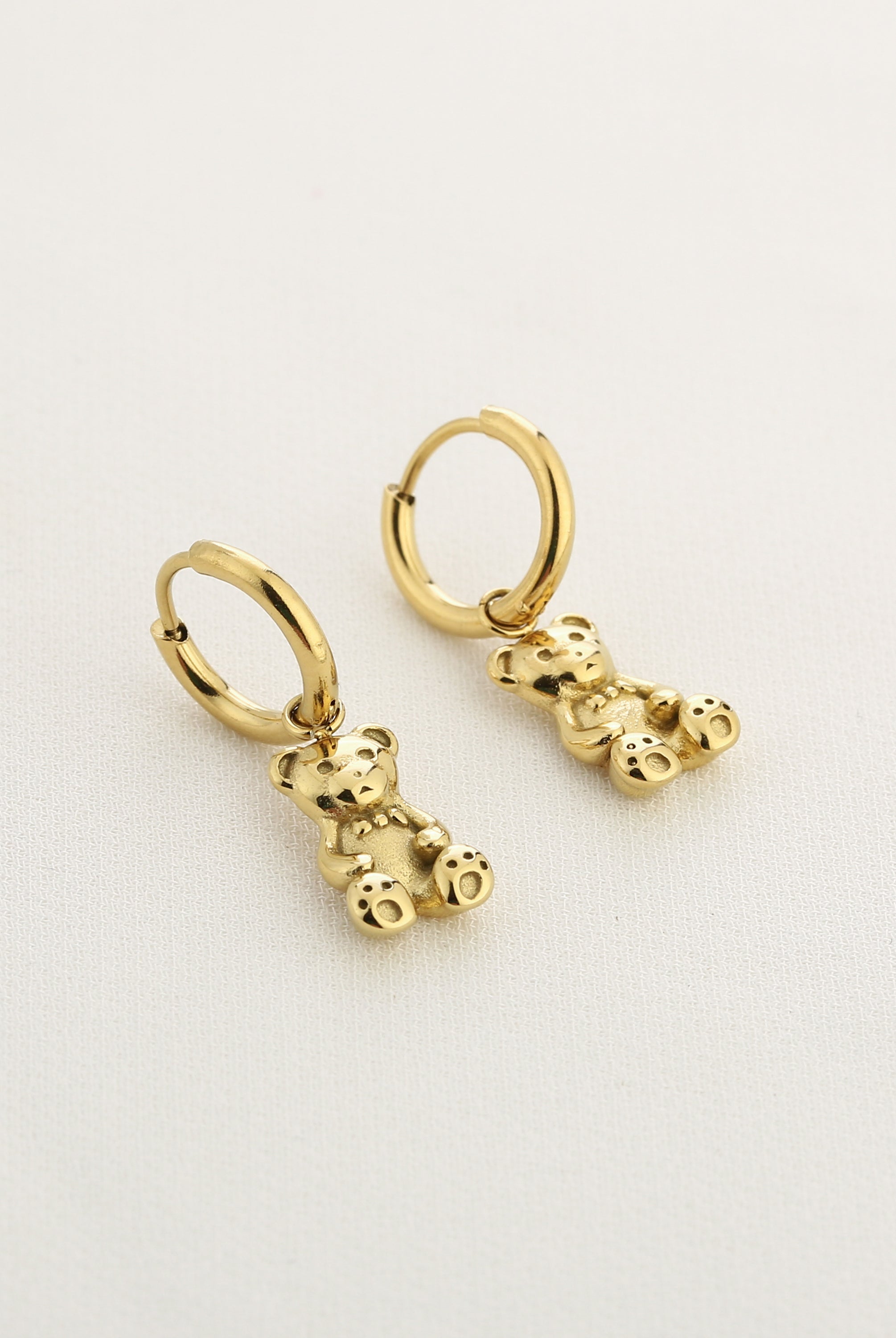 stainless steel oorbellen goud beertjes