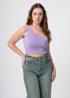 one shoulder cropped top lila